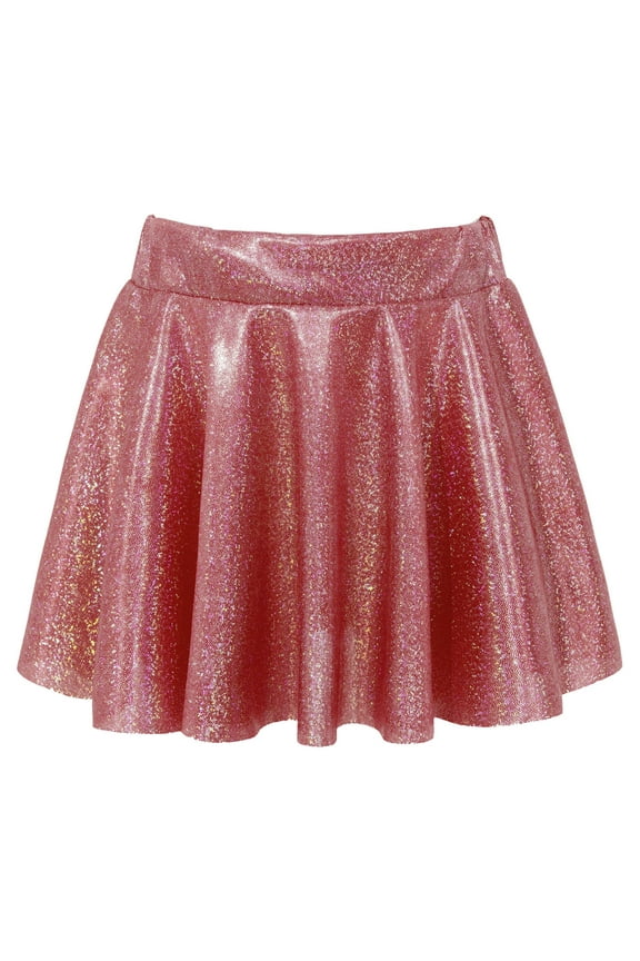 Kids Girl's Shinny Skater Skort Ballet Dance Athletic Mini Skirt Dancewear Costume 2-16 Red 2-4