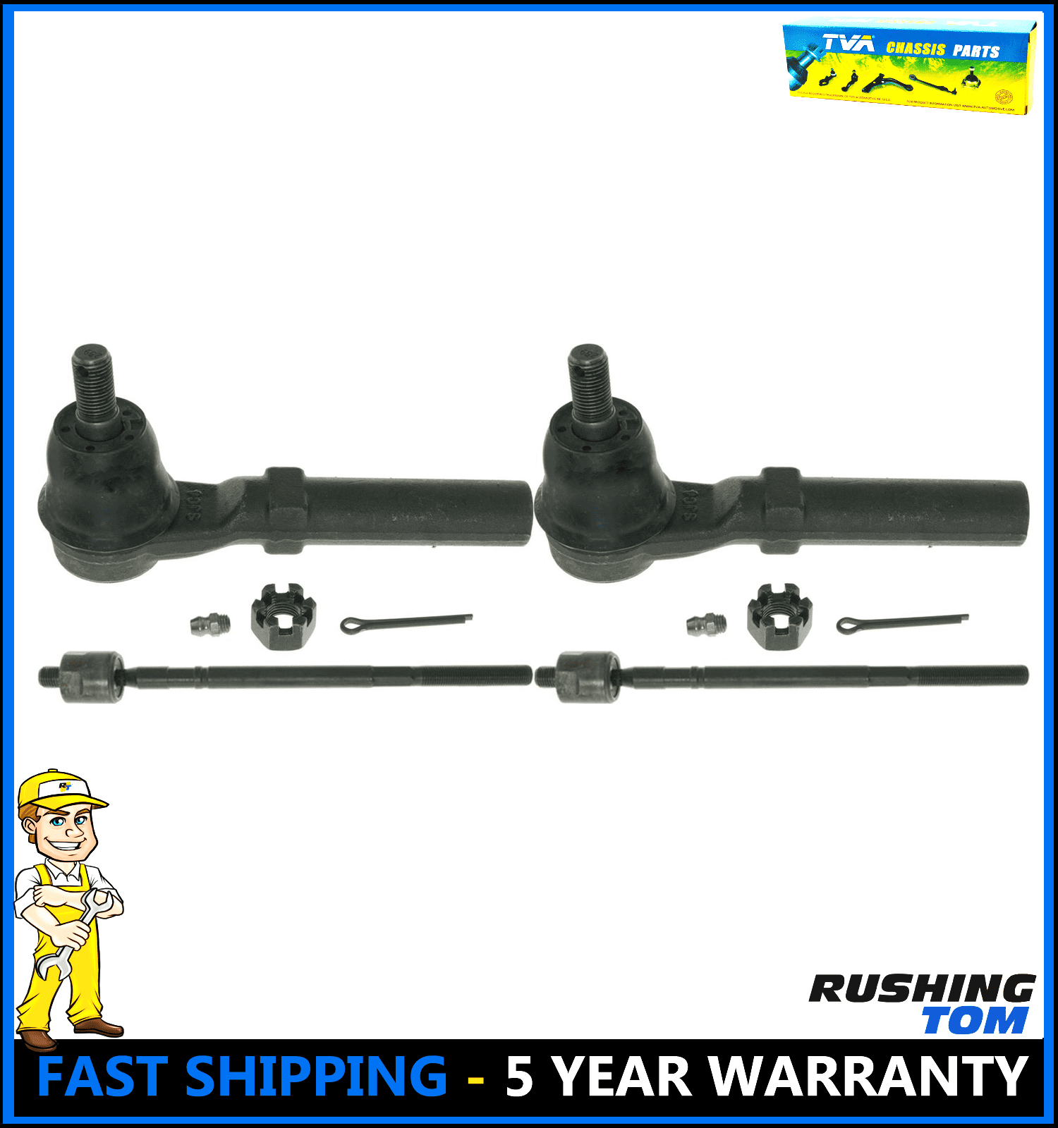 4 Outer & Inner Front Tie Rod Steering Kit for Subaru Baja Legacy Outback