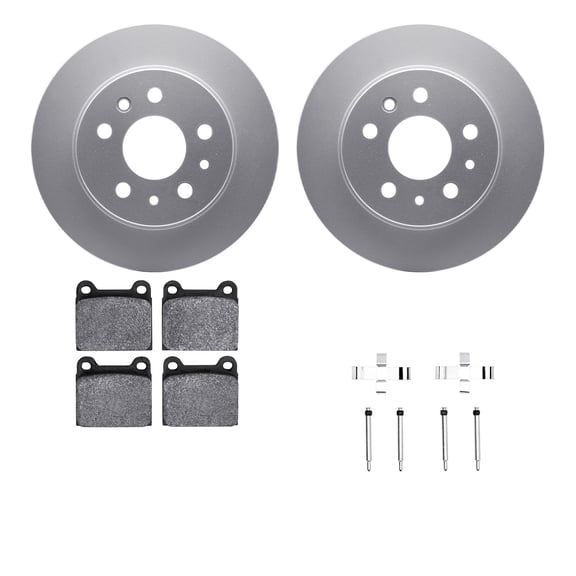 Dynamic Friction Company Rear Geospec Brake Rotors with 5000 Advanced Brake Pads includes Hardware 4512-63119