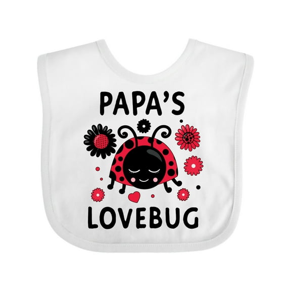 Inktastic Valentine's Day Papa's Lovebug Boys or Girls Baby Bib