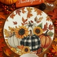 thumbnail image 6 of Kumdkd Fall Round Placemats - 13.98inch Faux Linen Table Mats with Pumpkin & Maple Leaf Prints, Waterproof Plastic Decor for Thanksgiving & Autumn Dining (Multicolor), 6 of 6