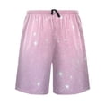 thumbnail image 2 of Men's Pajama Shorts Bottoms with Pockets Soft Lightweight Lounge Sleep Wear Glittering Purple Pink, 2 of 6