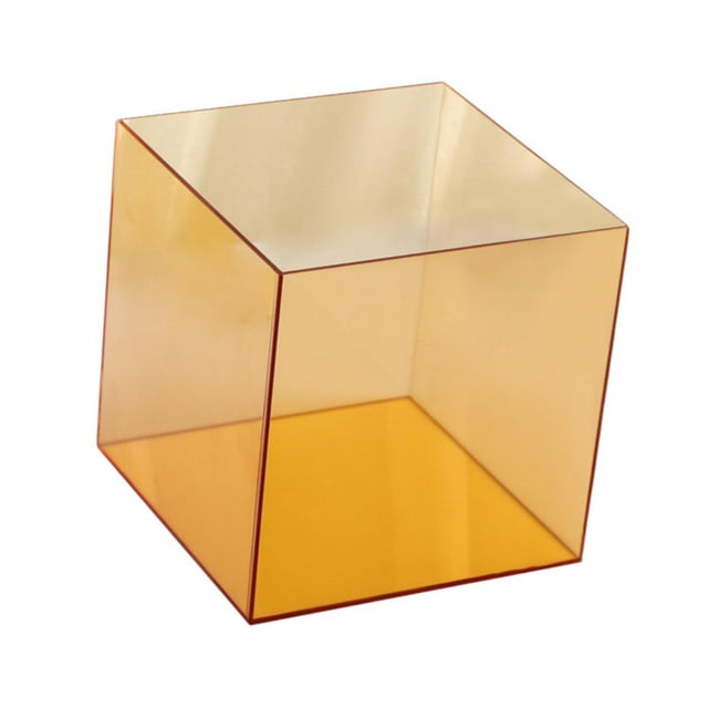 Vitrina transparente, organizador de cubos de almacenamiento, contenedor de almacenamiento, soporte de exhibición para muñecas Naranja