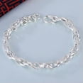 thumbnail image 2 of K-KED Pure S999 Sterling Silver Chain Men Women Gift Singapore Twist Link Bracelet-8mm, 7.8inch, 29g, 2 of 9