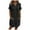 Black, variant on Jamsmile Women Shirt Dress Summer Casual Solid Color Button Mid Length Short Sleeve Loose Shirt Casual Beach Sundress With Pockets