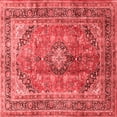 thumbnail image 1 of Ahgly Company Indoor Square Medallion Red Traditional Area Rugs, 7' Square, 1 of 4