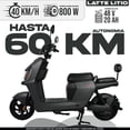 thumbnail image 4 of Bicicleta Bicimoto Eléctrica Latte Litio Negra BikeOn 800W Autonomía 60 km Velocidad 40 km/h Doble Asiento, 4 of 9