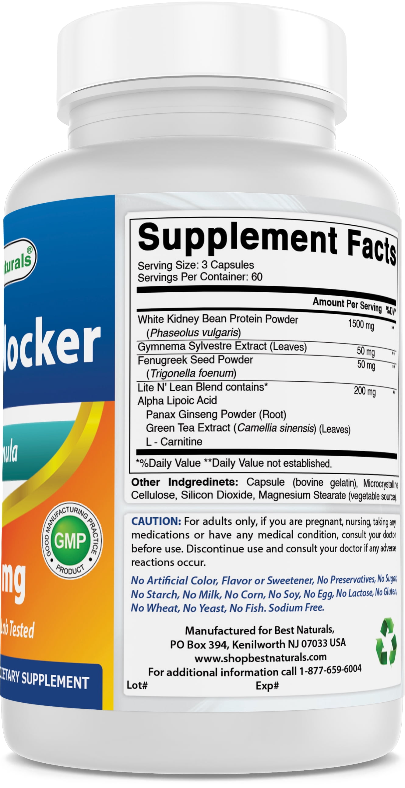 2 Pack Best Naturals Carb Blocker 500 mg 180 Capsules | Weight Loss Pills