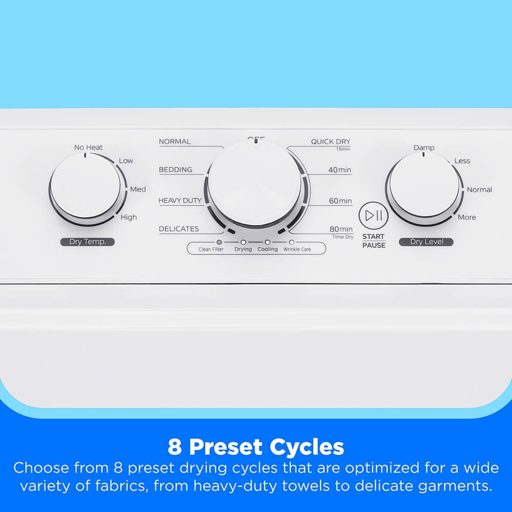 Midea MLTE39N1AWW 7.0 Cu. Ft. White Top Load Electric Dryer