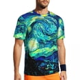 thumbnail image 2 of T Shirt For Men Mountains Famous Painting Sports Starry Night Vincent Van Gogh Hippie T-Shirts Coupl, 2 of 7