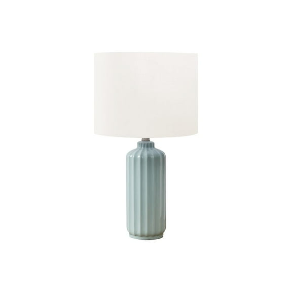 Monarch 23"H, Table Lamp, Ivory / Cream Shade, Green Ceramic, Contemporary, Modern