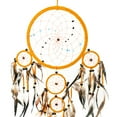 thumbnail image 2 of Brown Dream Catcher Suede and Feather Traditional Dreamcatcher with Mixed Turquoise Stones - Handmade, LARGE SIZE - 28" Long x 9" Diameter, 2 of 2