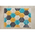 thumbnail image 3 of MDA Rug Imports Mateos Shag Collection Blue/Gold Abstract Area Rug 3'5'' X 5'5'' 4' x 6' Rectangle, 3 of 4