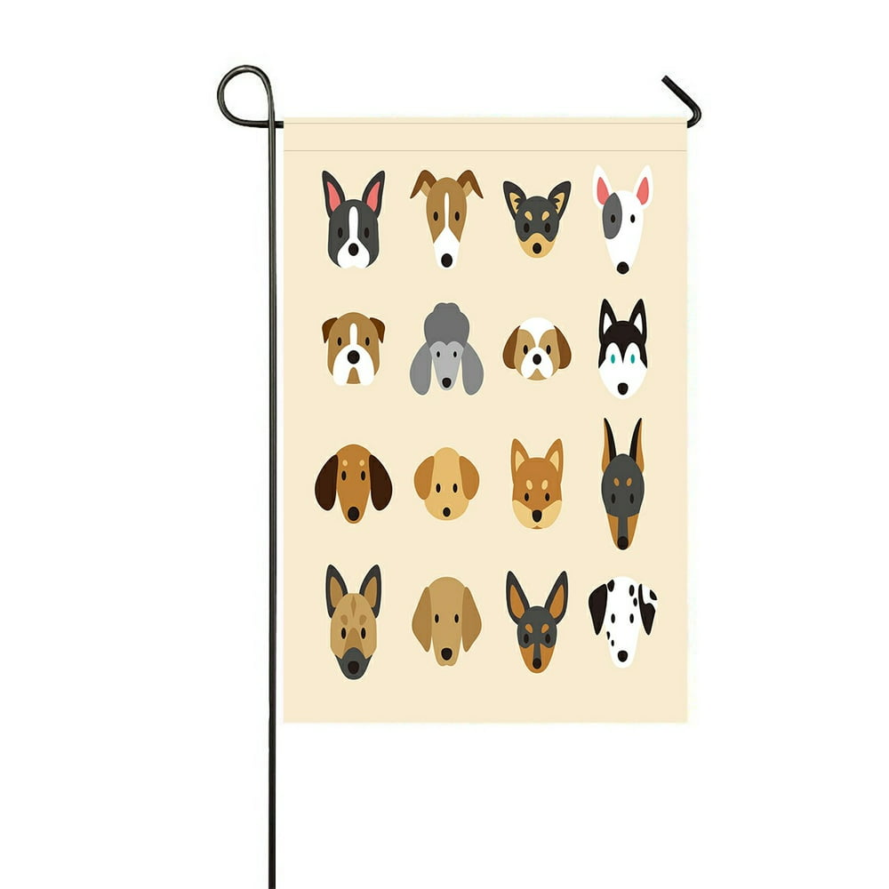 ECZJNT Set of breeds of dog Garden Flag Outdoor Flag Home Party Garden