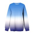 thumbnail image 3 of miqiqism Women Loose Fit Sweatshirt Trendy Drop Shoulder Gradient Blouses Juniors Casual Side Split Pullover Hoodless Shirts Comfy Crew Neck Long Sleeves Tunic Clothes,Blue,XX-Large, 3 of 3