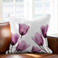 thumbnail image 2 of Purple Tulip Throw Pillow Cover X-ray Flower Transparent Floral Cotton Linen Cushion Cover Throw Pillow Case with Invisible Zipper for Couch Sofa Bed Chair Car 18x18 Inch, 2 of 14