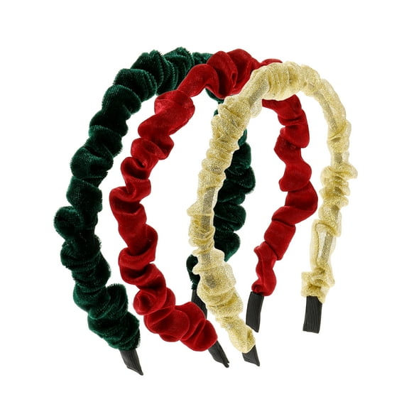 Holiday Time Green, Gold and Red Headband Set, 3 Pieces