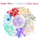 thumbnail image 2 of 25Pcs 5 Style Ocean Themed Transparent Glass Beads Sets Mixed Shapes Dark Red 12~15x8~15x5~9mm Hole: 1mm 5pcs/style, 2 of 6