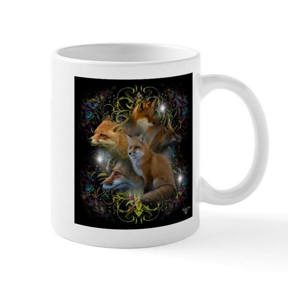 CafePress - Foxes Mug - 11 oz Ceramic Mug - Novelty Coffee Tea Cup