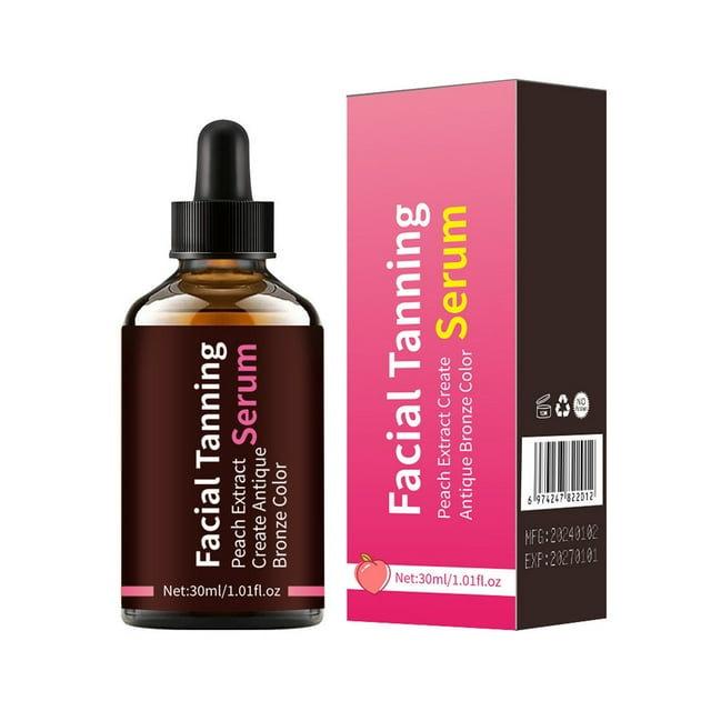 Protector solar para rostro, protector solar facial, bronceador de melocotón, autobronceador, resistente al agua, bronceado de larga duración, hidratante para verano y playa, 30 ml de esencia de agua.