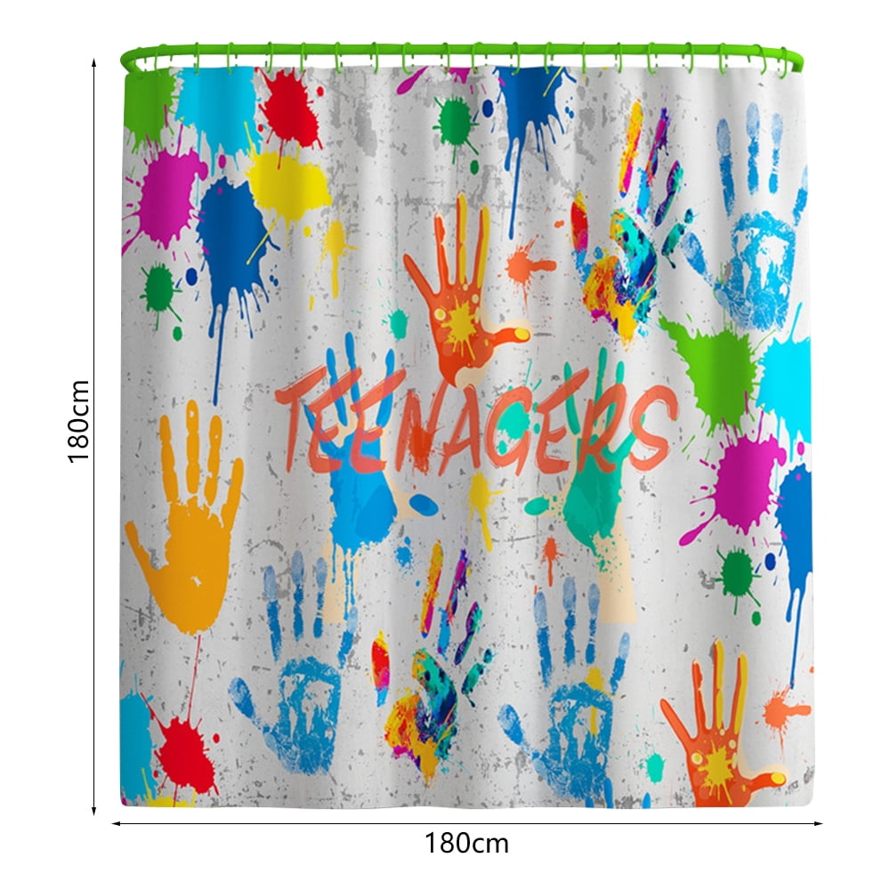 Gear New No Slip Microfiber Memory Foam Painted Handprints Bath Rug Mat 24 x 17 
