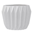 thumbnail image 2 of Bloomingville Pot de Fleurs Rond Cannelé en Céramique, 8 Pouces x 6 Pouces, Blanc, 2 of 9