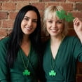 thumbnail image 2 of Alaiyaky 17 Pcs St Patricks Day Costume Accessories Set Shamrock Necklaces Clover Glasses Mustaches for Irish Party Decor, 2 of 7