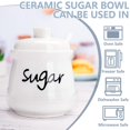 thumbnail image 2 of Swetwiny Porcelain Sugar Bowl with Lid and Spoon, 12 Ounces Ceramic Sugar Storage Jar Sugar Dispenser, White Seasoning Container for Home and Kitchen (Sugar), 2 of 9
