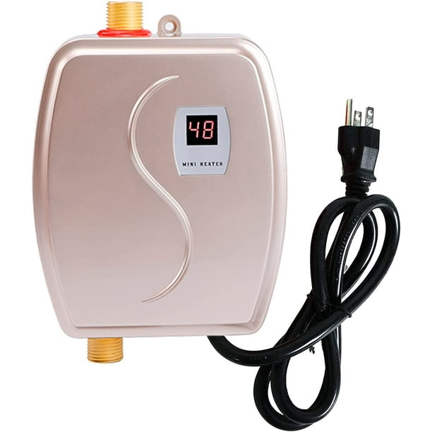ShenMo Mini chauffe-eau électrique sans réservoir – Petit chauffe-eau  instantané 110 V, chauffe-eau sous évier à brancher sur demande avec  affichage numérique LCD pour robinet d'évier de cuisine (doré) 