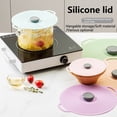 thumbnail image 1 of Tapa de silicona para olla de temporada rosa, resistente al polvo y al aceite, fuerte absorción, conservación de la frescura, textura antideslizante, tapa de sellado de grado alimenticio, suministro, 1 of 8