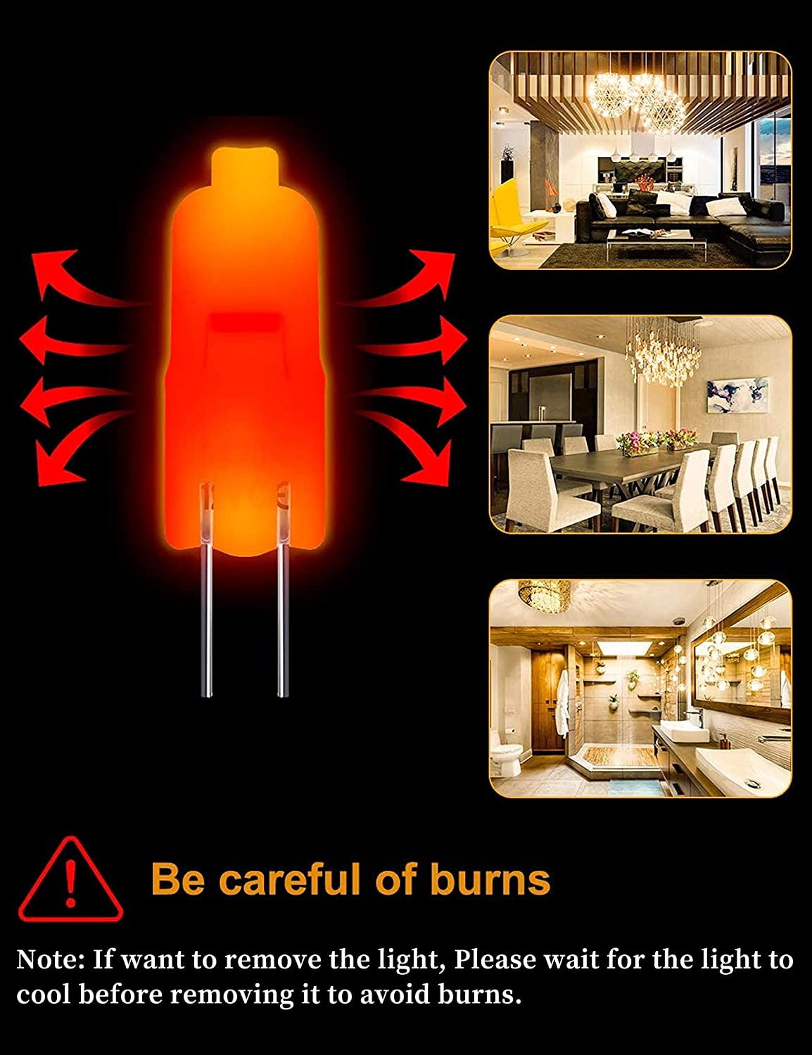 Halogen Light Bulbs, 20 Pack G4 Bulb, Halogen Bulbs 2 Pin, 12V 20W JC T3 Bi-Pin G4 Base Dimmable 3000K 2 Pin Light Bulbs for Under Cabinet Puck Light, Chandeliers