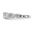 thumbnail image 3 of Solid 14K White Gold Diamond Side-Stones with CZ Cubic Zirconia Center Stone Engagement Ring Size 9, 3 of 8