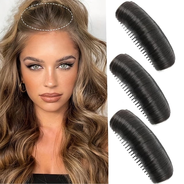 Almohadilla invisible y esponjosa para el cabello, almohadilla para la cabeza con forma de bocanada, almohadilla invisible y esponjosa para el cabello, pinza para el cabello sintética, para realzar el