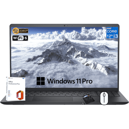 Dell Inspiron 15 3520 Business Laptop, 15.6" FHD Display, Intel 6 Cores i3-1215U, 32GB RAM, 1TB SSD, Wi-Fi, Intel UHD Graphics, Windows 11 Pro&Office License Lifetime