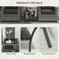 thumbnail image 6 of Outsunny 2-Tier Design Patio Wicker Coffee Table, Aluminum, Glass Top Side Table, Mixed Gray, 6 of 9
