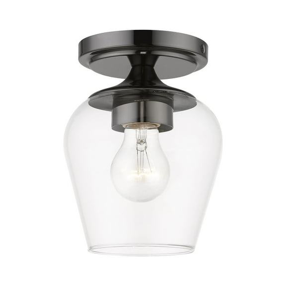 46720-46 Livex Lighting Willow - 1 Light Flush Mount In Transitional Style-7.5 Inches Tall and 5.75 Inches Wide-Black Chrome Finish
