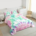 thumbnail image 3 of Homewish Tie Dye Bedding Comforter Set 2pcs for Children Teens Adults,Abstract Gradient Watercolor Twin Comforter Sets Microfiber,Ombre Vintage Aesthetic Breathable Bedding Set,Breathable Home Decor, 3 of 8