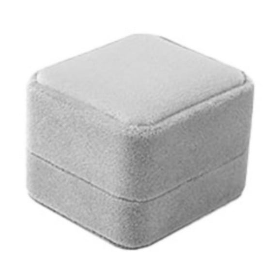 BAYAIXZ Velvet Jewelry Box Plush Ring Box Bracelet Necklace Box Jewelry Box Luxury Red Warm Beige Fresh Green and Elegant Grey Flannel Jewelry Box High End Plush (Gray,B)