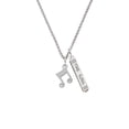 thumbnail image 2 of Delight Jewelry Silvertone Double Music Note Silvertone Hope Anchors the Soul Bar Charm Necklace, 23", 2 of 4