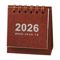2026 Vintage Mini Small Desk Calendar, Portable Coil-Bound Desktop Planner Schedule & Ornament for Home & Office (2.76x2.56x1.19in)