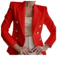 thumbnail image 2 of ZhenYing Fall Jackets for Women 2024, Business Jacket Lady Elegant Button Women Solid Coat Outwear Suit Work Women's Coat Womens Cardigan Red, 2 of 3