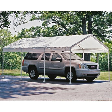 SuperMax Canopy 12 x 20 ft. The ShelterLogic SuperMax 12 x 20 ft. 2in. 8 Leg Canopy provides shade and protection for your backyard events  vehicles or valuables. This fixed leg canopy sets up fast making it the perfect seasonal shade solution for boats storage  tractors  camping  picnic areas  backyard events  driveway ports or any place temporary shade or protection is required. The SuperMax 8 Leg Canopy is easily constructed by 2 people in less than 2 hours. Quick fit slip together swedged tubing makes frame set up easy. Valanced cover attaches to the frame with ease using bungee cord fasteners. Premium 12 x 20 ft. canopy.
