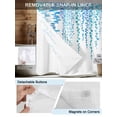 thumbnail image 5 of No Hook Shower Curtain with Snap-in Liner, Blue Polka Dots Waterproof Fabric Bathroom Curtains, Watercolor Abstract Art Retro Bath Curtains & Mesh Top Window Stall 48"x72", 5 of 9