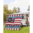 thumbnail image 4 of 4th of July RV Awning Sun Shade Screen 9'X7' American Flag Mesh Sunscreen Stars Red White and Blue Awning Shade Screen with Zipper UV Blocker Completed Kits Outdoor Canopy for RV Motorhome Camper, 4 of 7