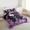 thumbnail image 3 of Manfei Adult Skull Skeleton Bedding Comforter Set, Gothic Romantic Twin Comforter Sets, Rose Flower Floral Reversible Bedding Set, Lightweight Room Decor, 2-Piece, 3 of 8