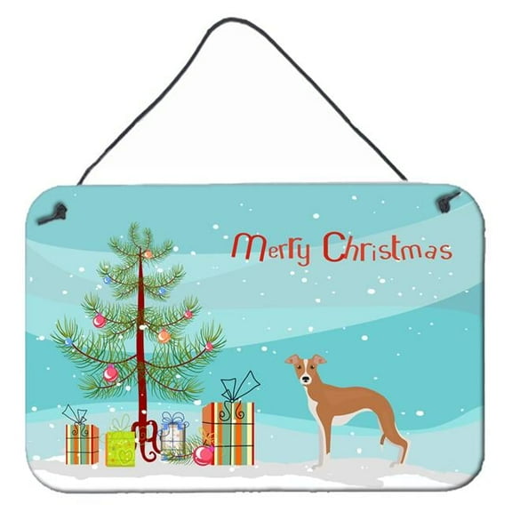 Carolines Treasures CK3460DS812 Italian Greyhound Christmas Tree Wall or Door Hanging Prints 8x12 multicolor