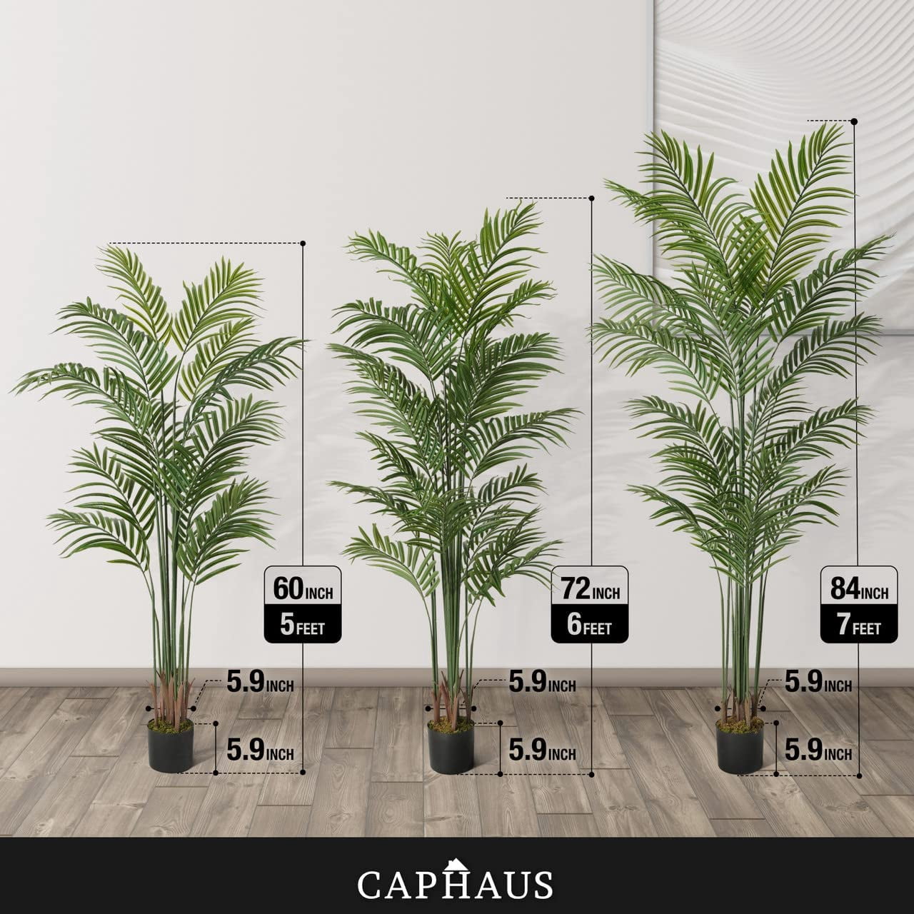 7 Feet, 84 Inch Artificial Palm Tree with 18 Trunks, Faux Dypsis Lutescens Plant, Faux Potted Tree, Plant in Pot with Dried Moss, Indoor Gift for Housewarming, Home, Office