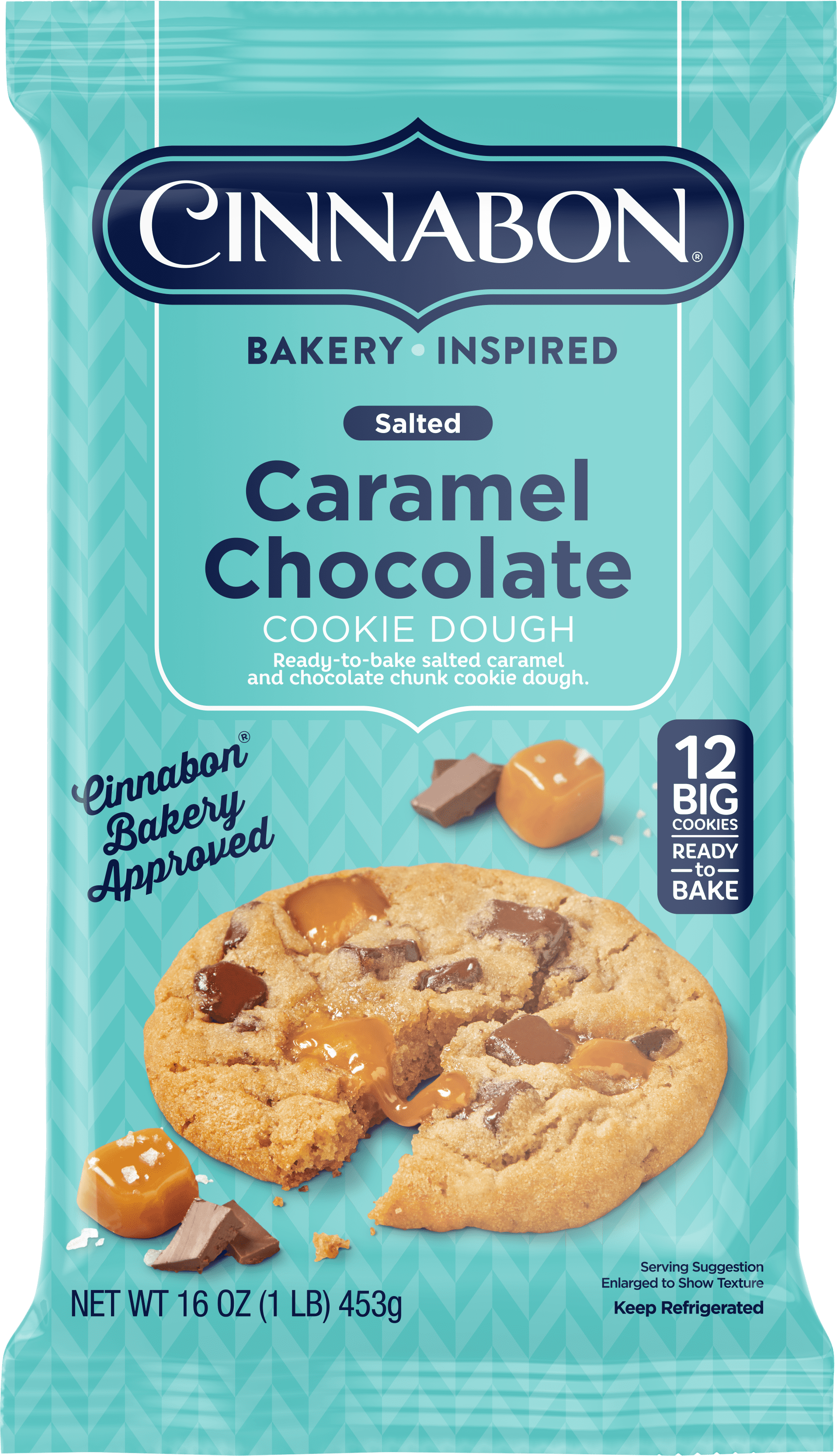Cinnabon Salted Caramel Chocolate Chunk Ready to Bake Cookies, 12 Count