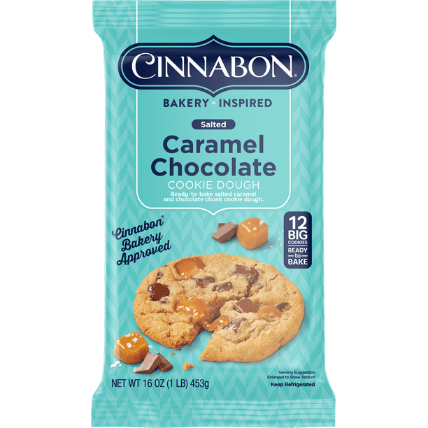 Cinnabon Salted Caramel Chocolate Chunk Ready to Bake Cookies, 12 Count