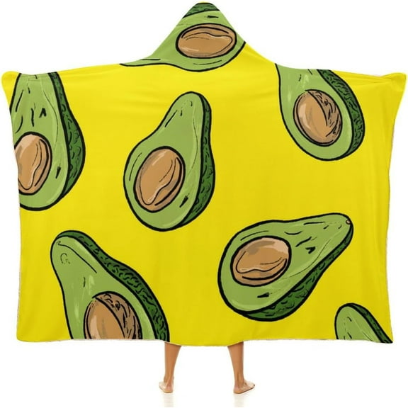 Funny Fruit Hooded Blanket, Cozy Wearable Blanket for Adults Flannel Soft Warm Blankets for Womens Mens Kids